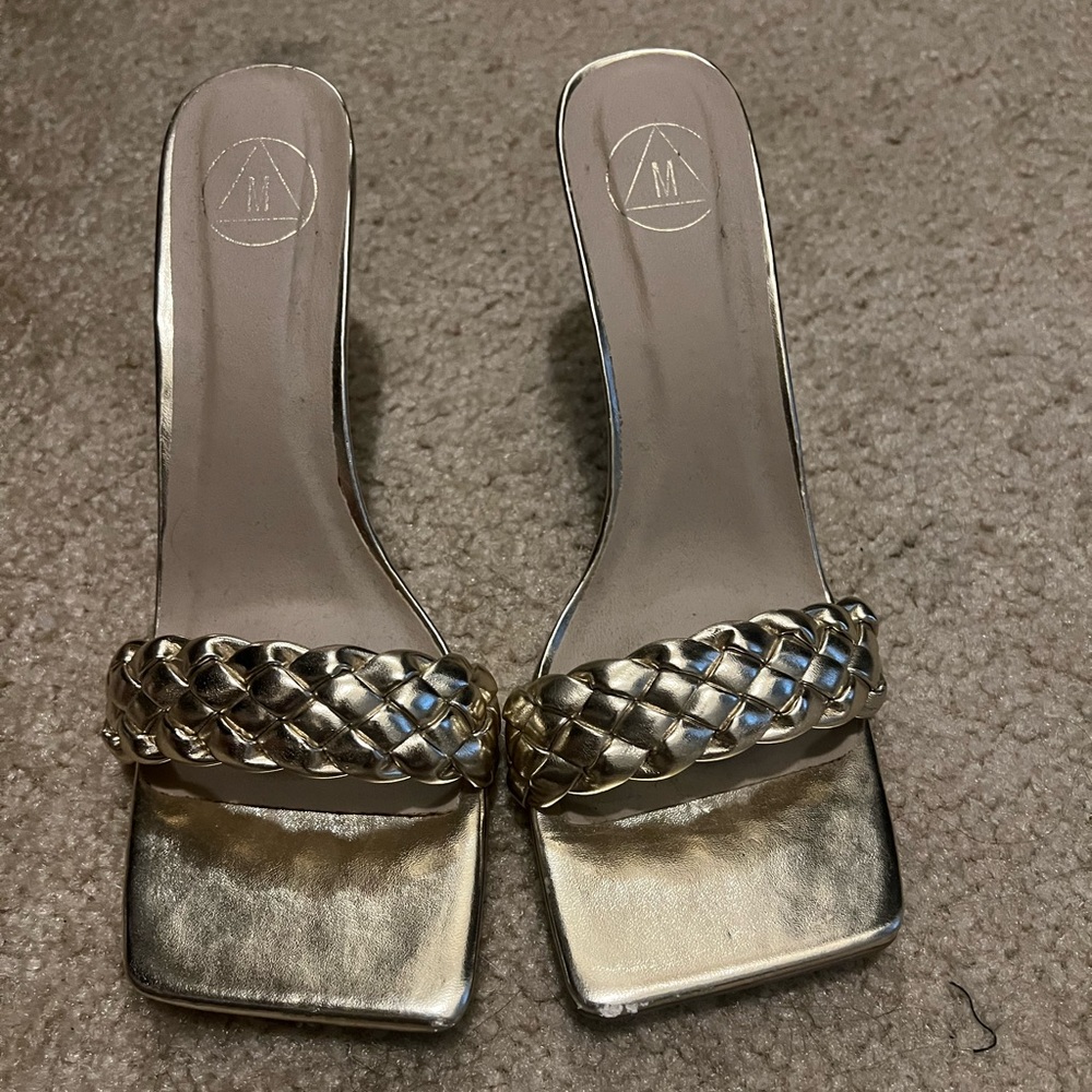 Gold braid heels